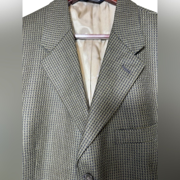 Claiborne Men's Sport Coat Jacket size 43 L 65% Wool 35 % Alpaca Brown Black - Picture 3 of 13